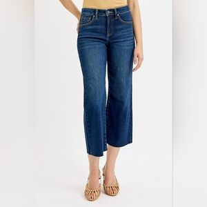 RISEN Full Size Tummy Control High Rise Crop Wide Jeans Plus Size